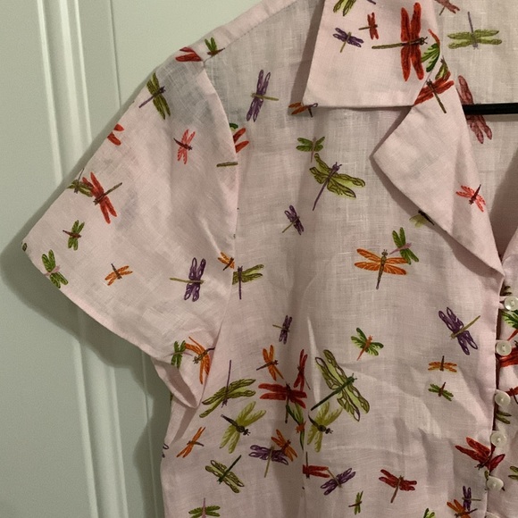 Liz Claiborne dragonfly linen top - Picture 5 of 8